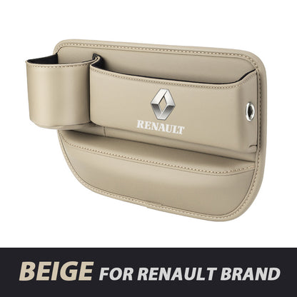 Leather Car Seat Organizer with Cup Holder | Luckmeko