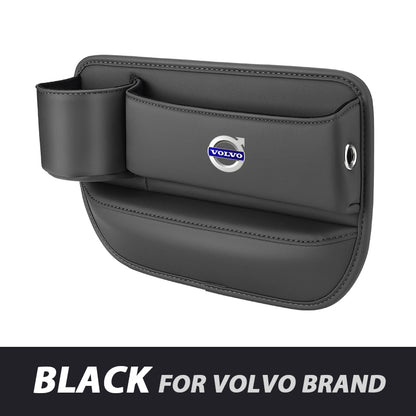 Leather Car Seat Organizer with Cup Holder | Luckmeko