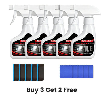 Car Headlight Restorer – 180ml Headlight Restoration Cleaner & Polish with Sponge