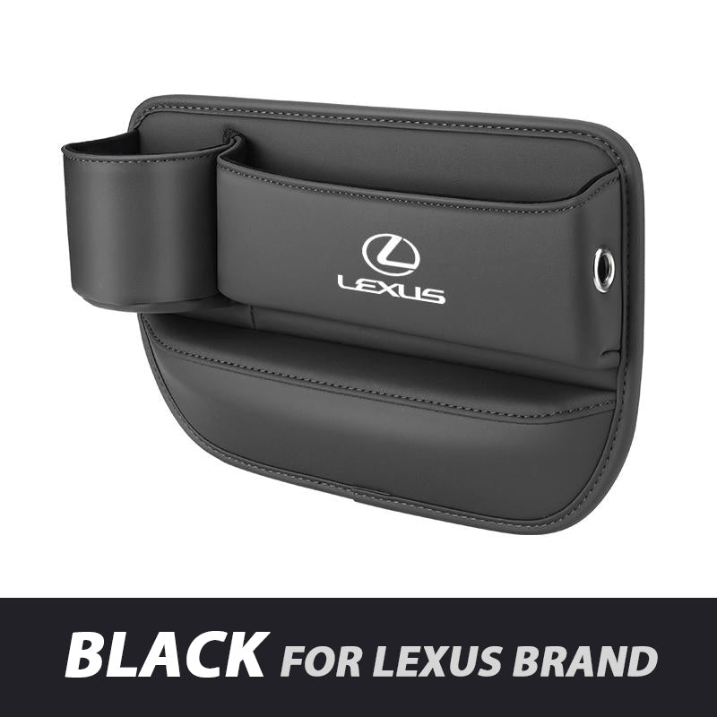Leather Car Seat Organizer with Cup Holder | Luckmeko