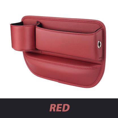 Leather Car Seat Organizer with Cup Holder | Luckmeko