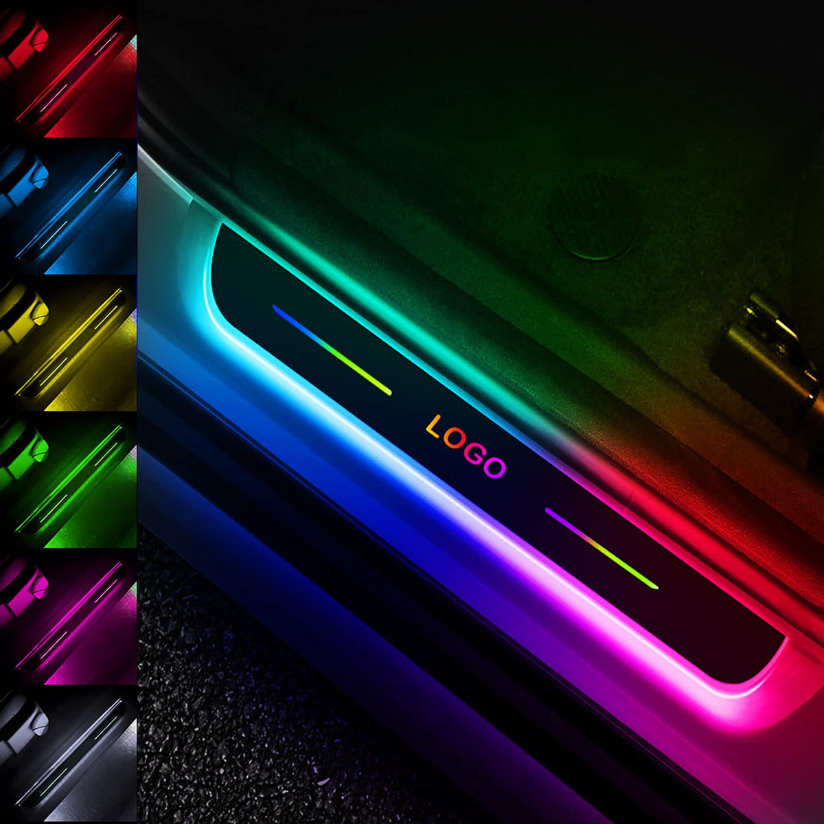 LED Car Door Sill Protector – Illuminated Anti-Scratch Door Sill Plate